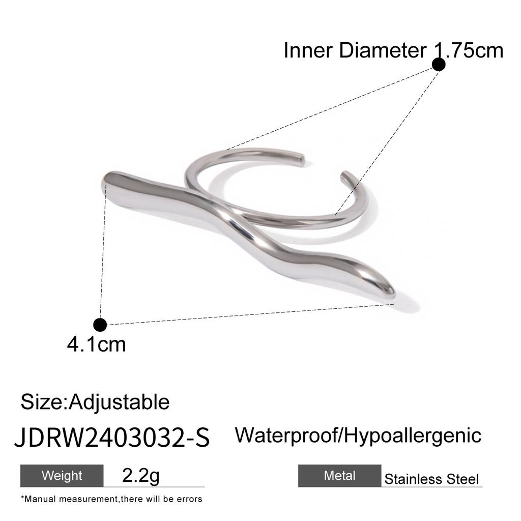 Stainless Steel Exaggerated Opening Ring, High-end Finger Ring, Titanium Steel Hand Accessory