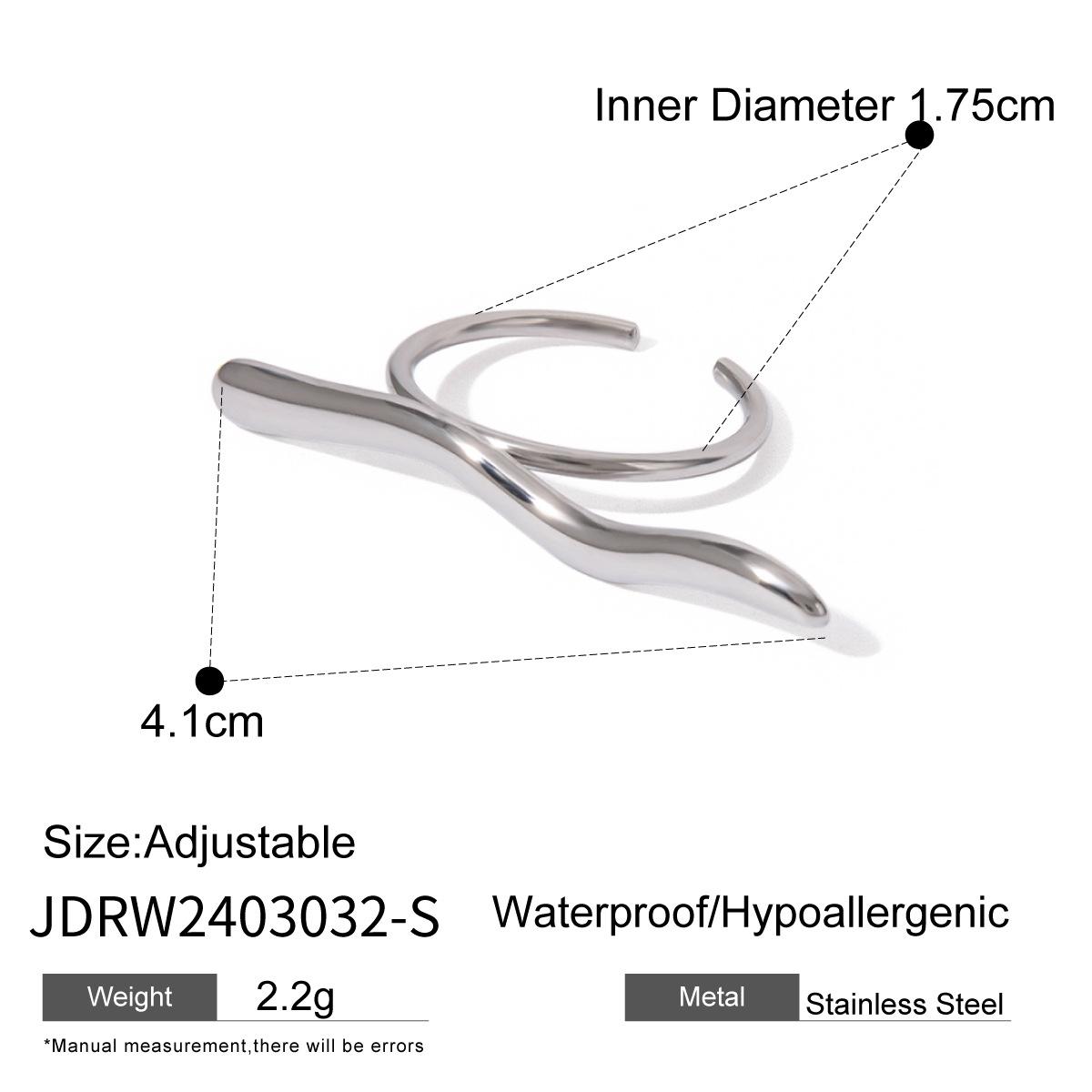

18k gold stainless steel/simple corrugated one-word open ring European and American extremely simple style fashion line feeling ring women