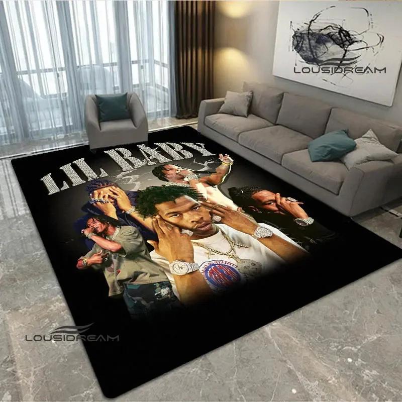 2026 Hip-hop singer Lil Baby carpet Non-slip carpet Yoga mat carpets for living room area rug Door pad anime rug birthday gift