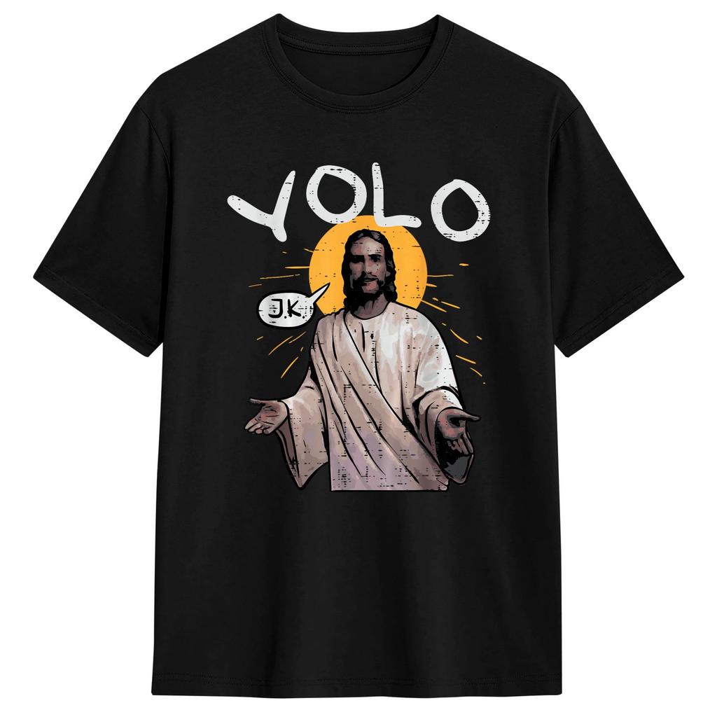 Casual TShirt Summer Easter Yolo Jk BRB Jesus Trendy Cool T Shirts Cotton Tshirt for Unisex YK Retro Short Sleeve Top Tees