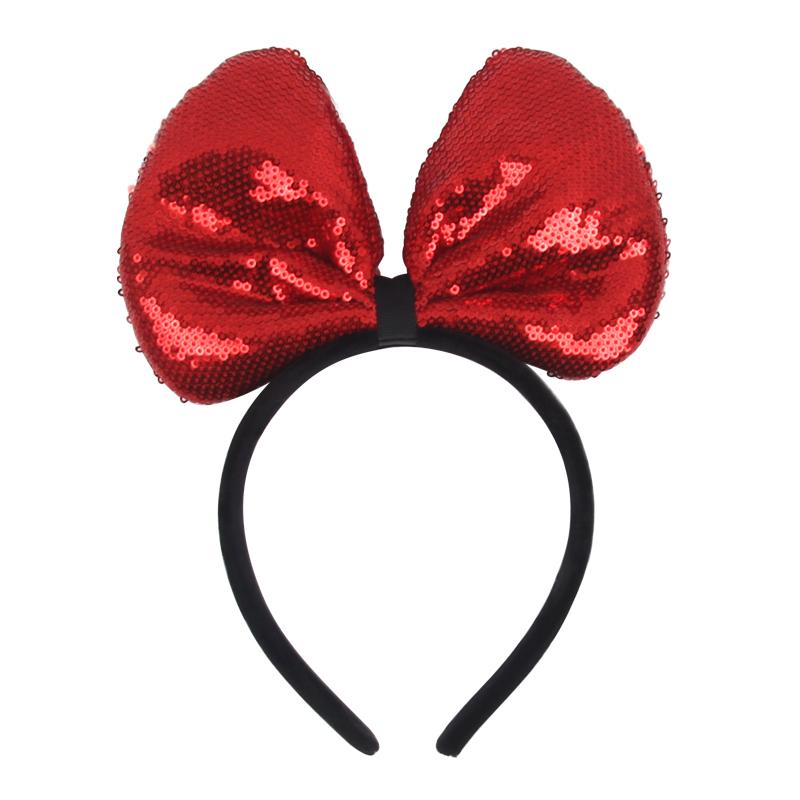 Modna Opaska Syrenka Disney Dziecięca Letnia 7'' Kokarda Metaliczna Duża Kokarda Opaska Nakrycie Głowy Dziewczęca Festiwalowa Imprezowa DIY Akcesoria do Włosów