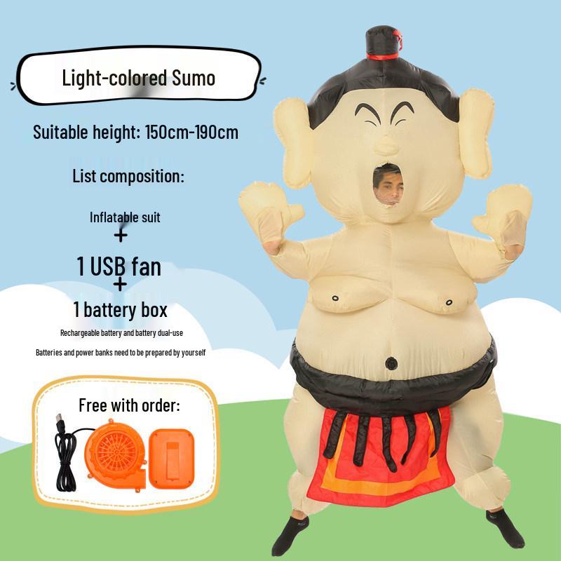 Inflatable Sumo Costume - Halloween Festival Prank for Large Adults