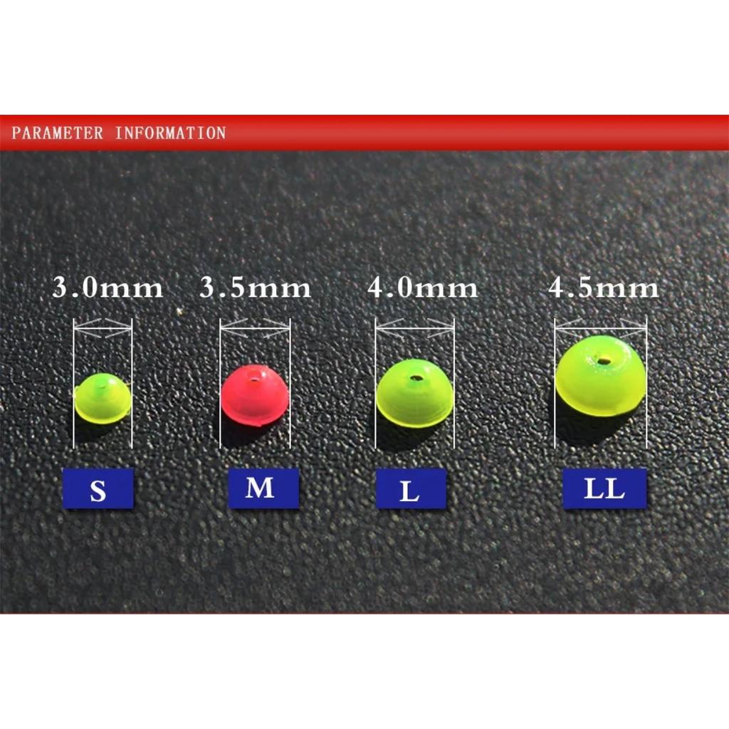 100pcs Half Round Stopper Beads for Sea Fishing Bead Set Shock Absorbe for Rock Lure Saltwater Line Protection Floating Tackle 260319