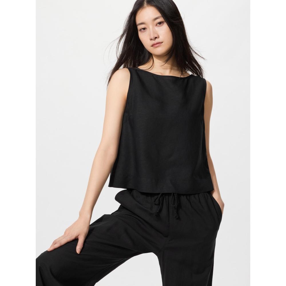 Uniqlo Japan Linen Blend Blouse Sleeveless