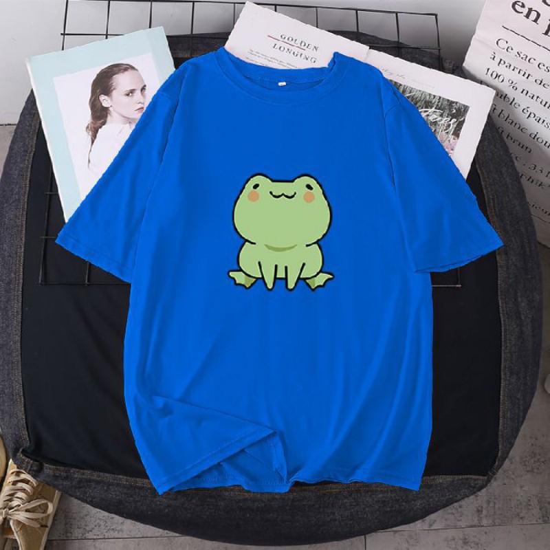 Casual Short Sleeve Printed T-Shirt Men Women Loose Fit Cotton Blend Round Neck Tee In Multiple Colors