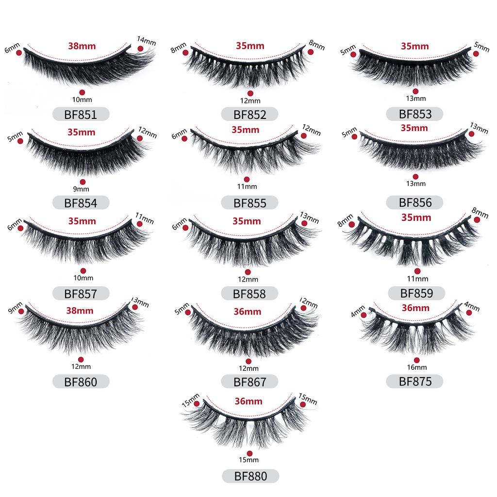 Natural Wispy Mink Eyelashes 10mm-15mm Short Faxu Mink Lashes Wholesale New Cosmetics Makeup Cat Eye Fake Lashes