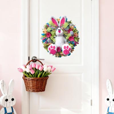 Easter Bunny Door Sticker for Bedroom, Living Room and Study To Enhance Festival Atmosphere and Decorate The Walls
