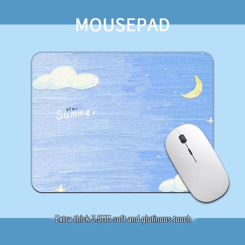 Kompaktní podložka pod myš ve stylu olejomalby se zeleným květem - Čtvercová podložka na stůl pro influencery