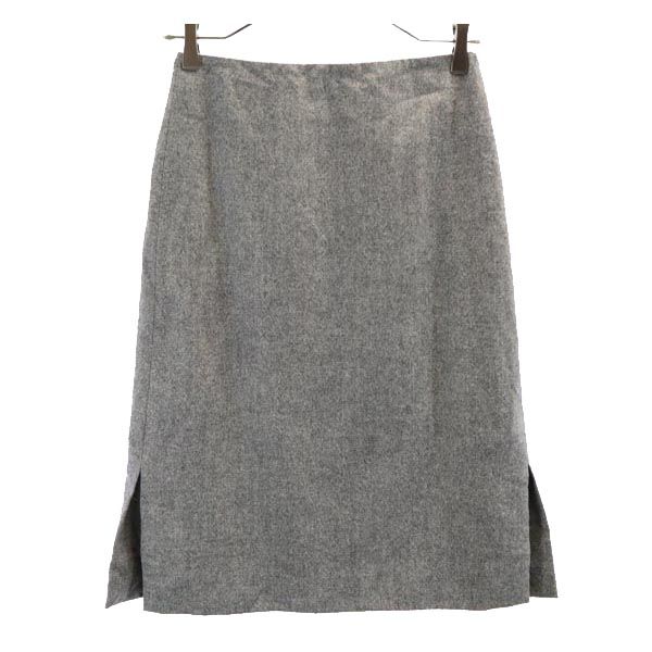 Salvatore Ferragamo Made In Italy Wool Blend Skirt Suit Setup I38 Gray Women Used