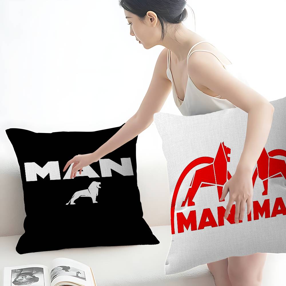 M-Man T-Truck Logo Cushion Cover Car Throw Pillow Case For Sofa Car Christmas Gift 40X40Cm 45X45Cm