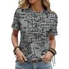 Fashion Women's Striped Printed Top Casual Loose Short Sleeves Comfortable Breathable T-Shirts Women’s