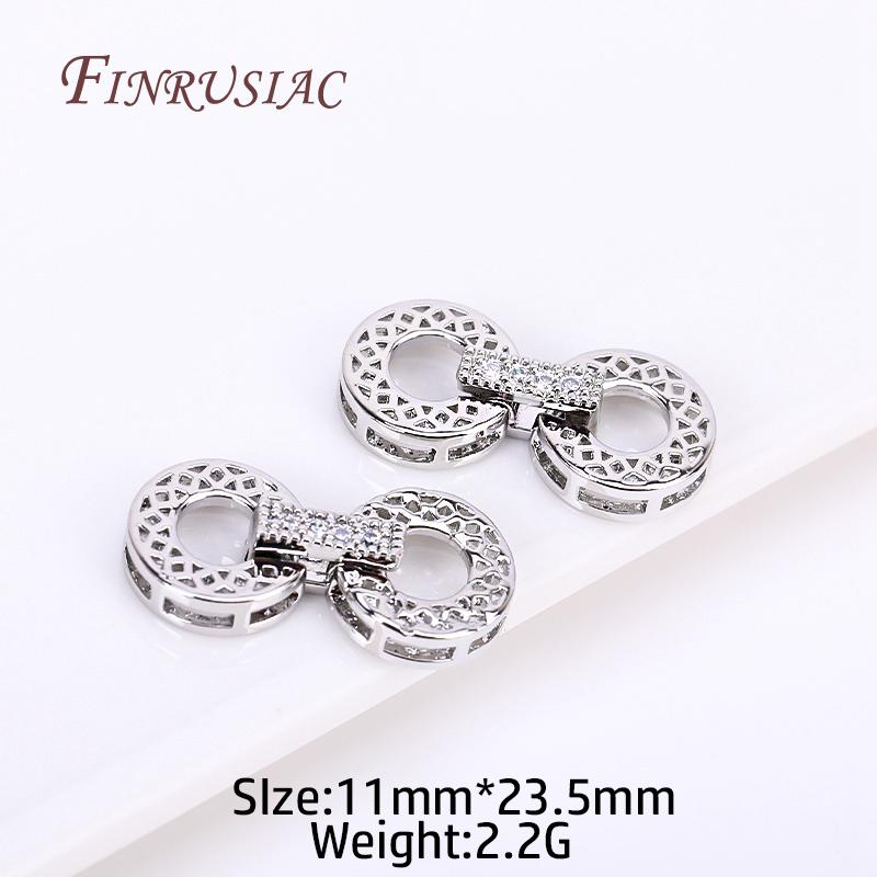 18K Gold Plated Inlaid Zircon Luxury Fastener Connector Clasps,End Beads Fastener Lock Accessories,DIY Jewellery Making Supplies