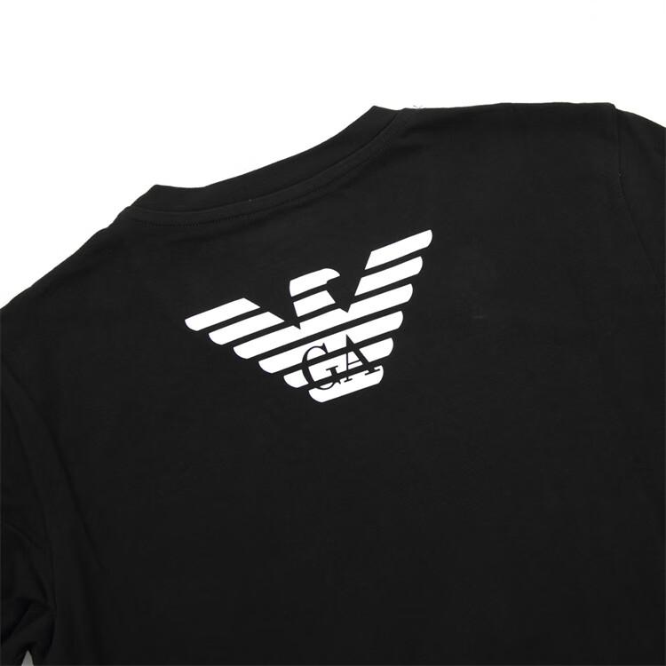 Emporio Armani Letter Logo Printed Crew Neck Long Sleeve Regular T-Shirt Men Tops Black 111023-2F725-00020