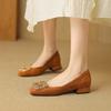 New Women's Casual Single Shoes Light Mouth Solid Color Low Heel Flat Heel Soft Sole Large and Small Size Women's Shoes One Pedal Lazy Shoes Women