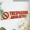 2D Flat, 1pc Vintage No Trespassing Aluminium Decorative Sign - Retro Wall-Mounted Plaque Suitable for Home, Garage, Bar, Cafe Decor - / Decoration