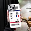 Travel Air Ticket Label Shockproof Phone Case for iPhone 17 Air 16 16E 15 Pro Max 14 Plus 13 Mini 12 Back Cover Anti Fall Fundas