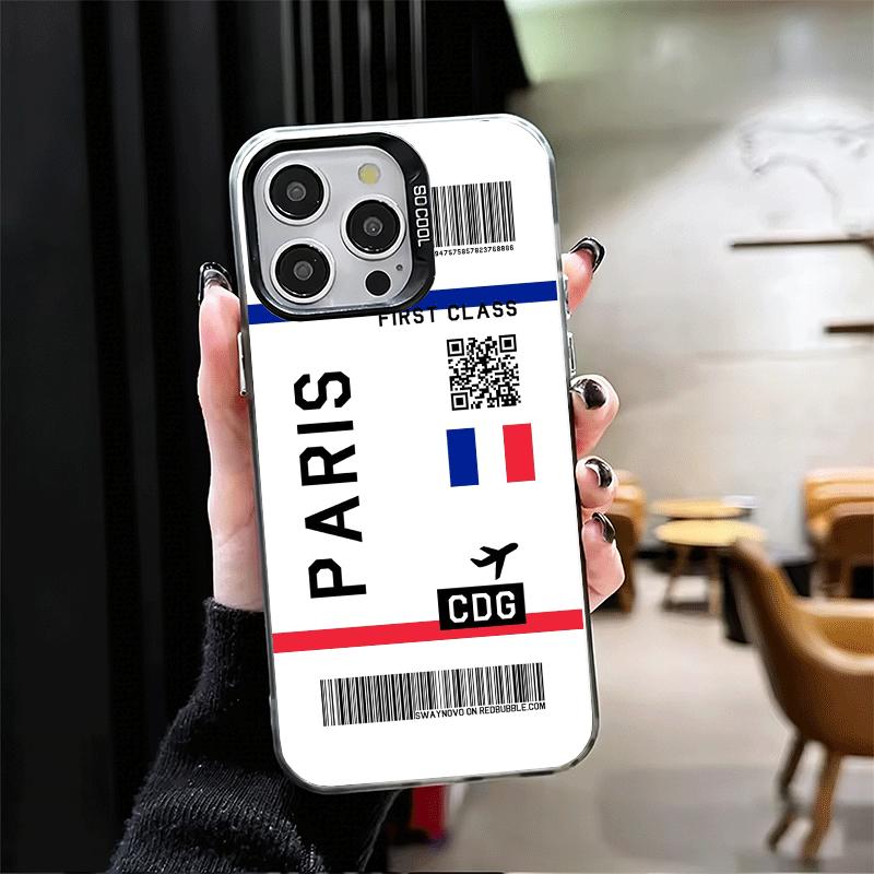 Travel Air Ticket Label Shockproof Phone Case for iPhone 17 Air 16 16E 15 Pro Max 14 Plus 13 Mini 12 Back Cover Anti Fall Fundas