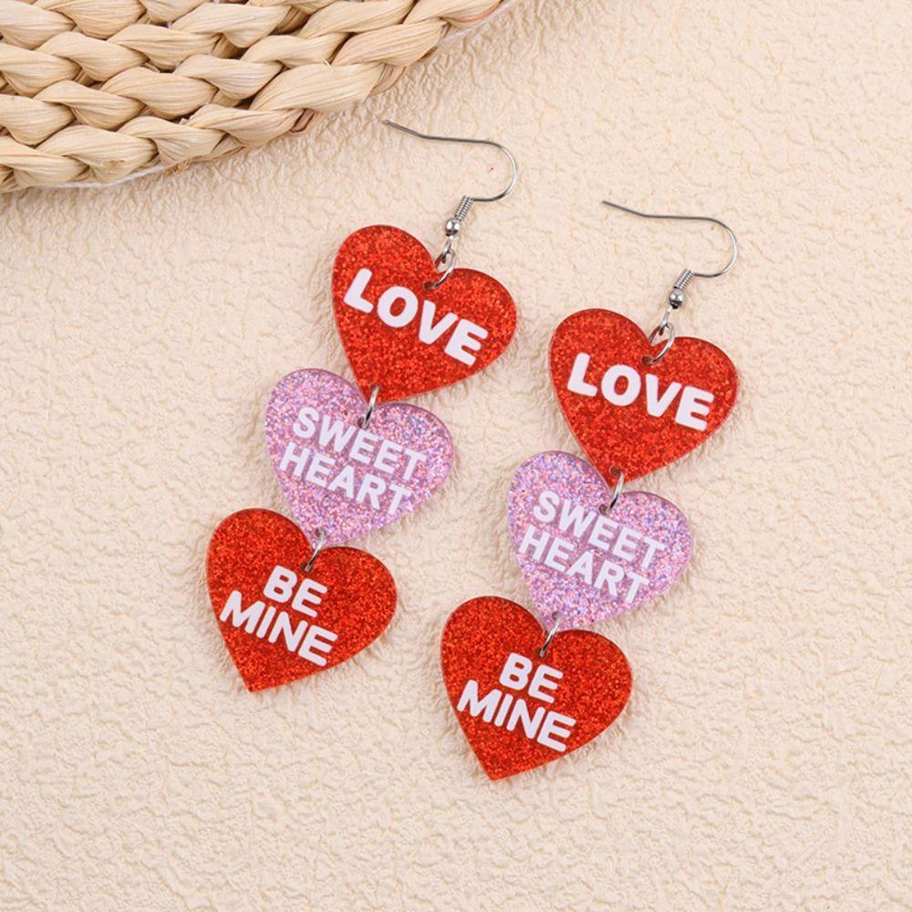Acrylic Valentine's Day Earrings Rose Lips Dangle Earrings Jewelry Accessories Love Earrings Daily