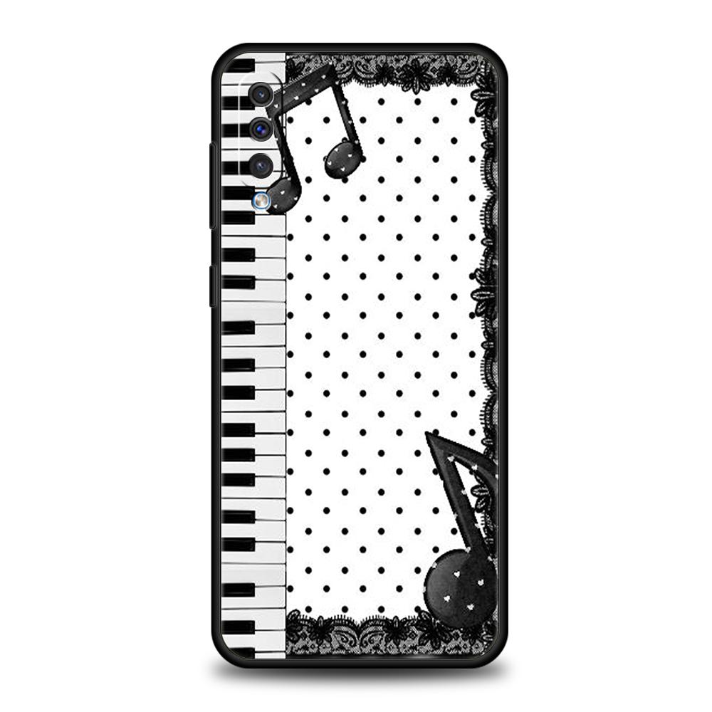 

French Piano Keys Simple Phone Case for Samsung Galaxy A56 A36 A26 A16 A06 A54 A34 A24 A12 A14 A20 A22 A52 5G Soft TPU Shell Bag Samsung A54
