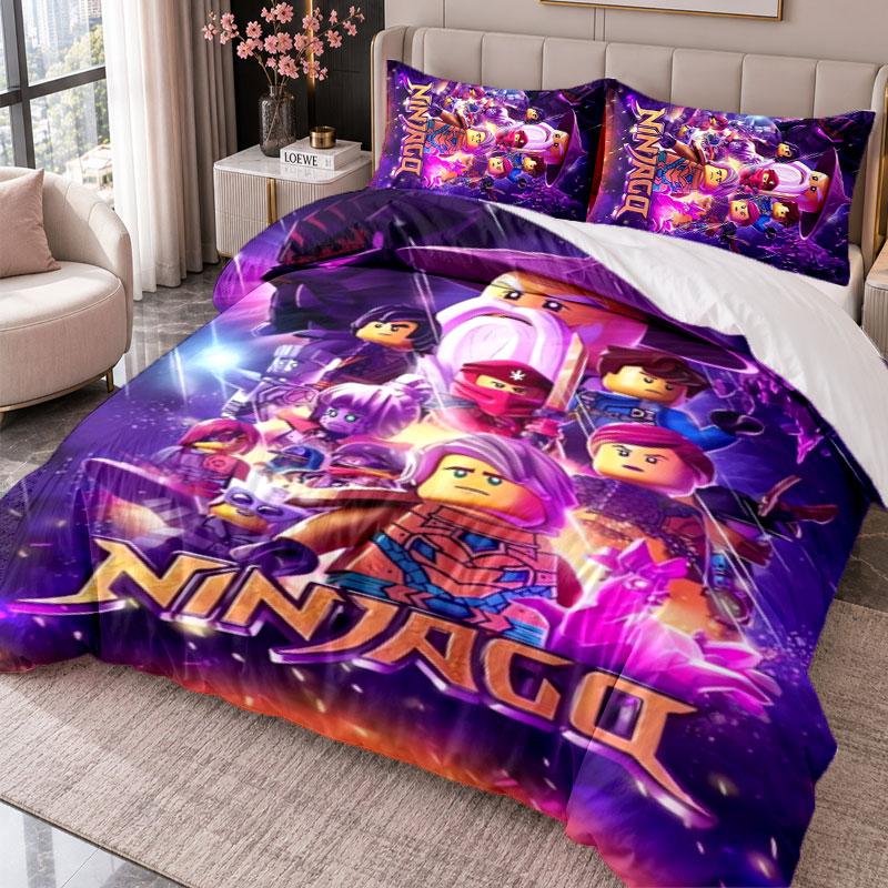 LEGO Ninjago 3Pcs Bedding Set Duvet Cover With Two Pillowcases For Bedroom Home Decoration