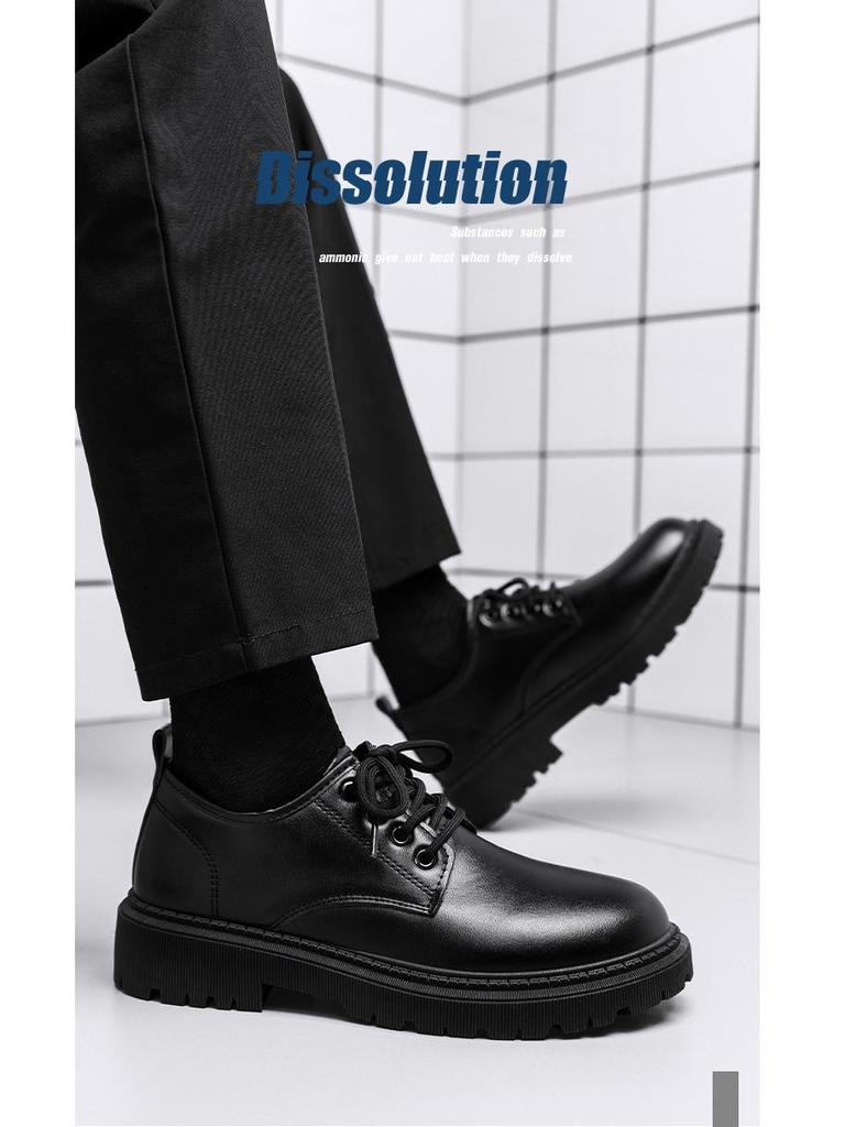 Men's British-Style Leather Shoes: Summer Teen & Student Thick-Soled Trendy All-Match Suit Shoes