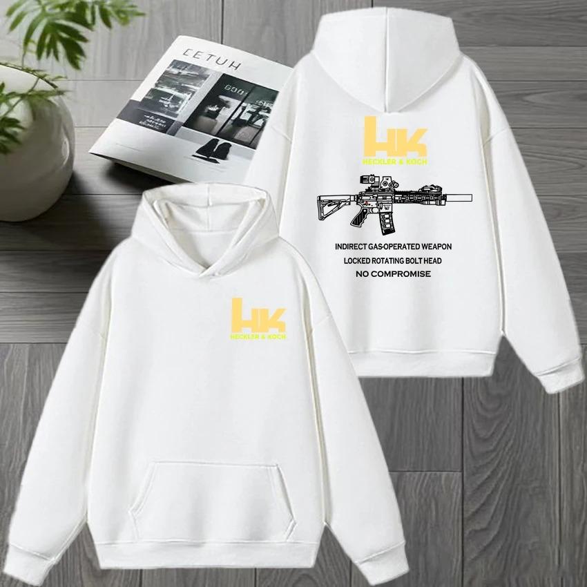 2026 New Heckler & Koch HK Fashion M4 Gun Design Double Sided print Hoodie Unisex Retro Sweatshirt Men women Fleece pullovers