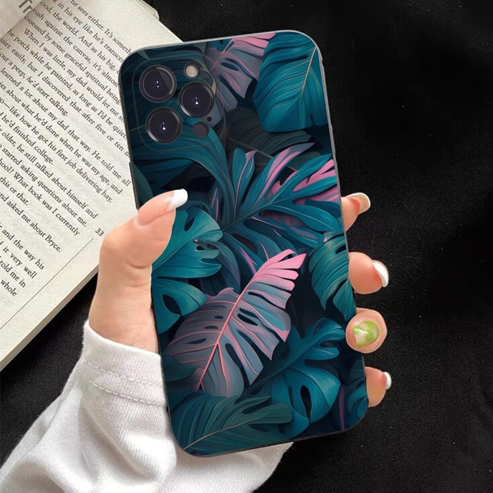 

Leaves Monstera Green Phone Case Silicone Soft For iphone 15 14 13 12 11 Pro Mini XS MAX 8 7 6 Plus X 2020 XR Shell iPhone 15 pro