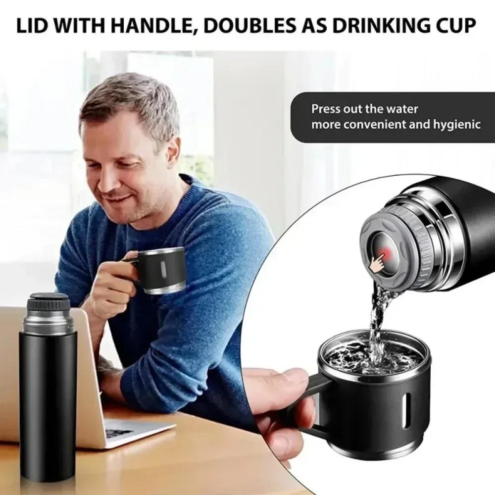304 Stainless Steel Vacuum Insulated Bottle Gift Set Office Business Style 500ML Coffee Mug Thermos Bottle Portable Flask Carafe