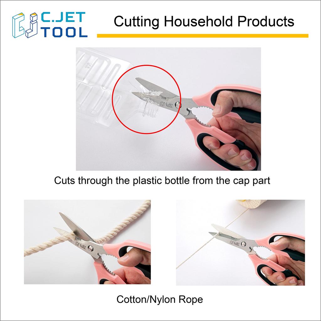 Tool Washable Scissors Kitchen Scissors Disassembleable Blades Fully Washable Scissors Stainless Steel Blades Powerful Ideal for Disassembling Plastic