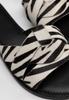 Wittchen Women's Animal Print Leather Flip-Flops In Black And Beige, Black And Beige, Natural Leather