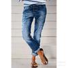 Dámské bootcut džíny s vysokým pasem Vintage zvonové kalhoty Vysoce strečové prané džínové dlouhé kalhoty s více předními knoflíky