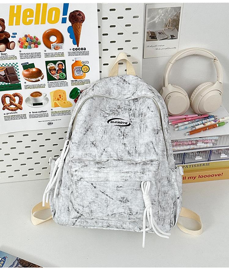 School bag college student simple tie-dye school bag niche versatile backpack large capacity Japanese backpack leisure travel shoulder bag