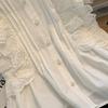 Fashion Flying Sleeve White Shirts Vintage Sleeveless Ruffled Lace Blouse for Woman Woman Elegant Casual Sweet Tops