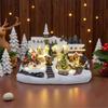 Christmas Themed Glowing Resin Castle Decoration For Home Tabletop Holiday Gatherings And Family Celebration