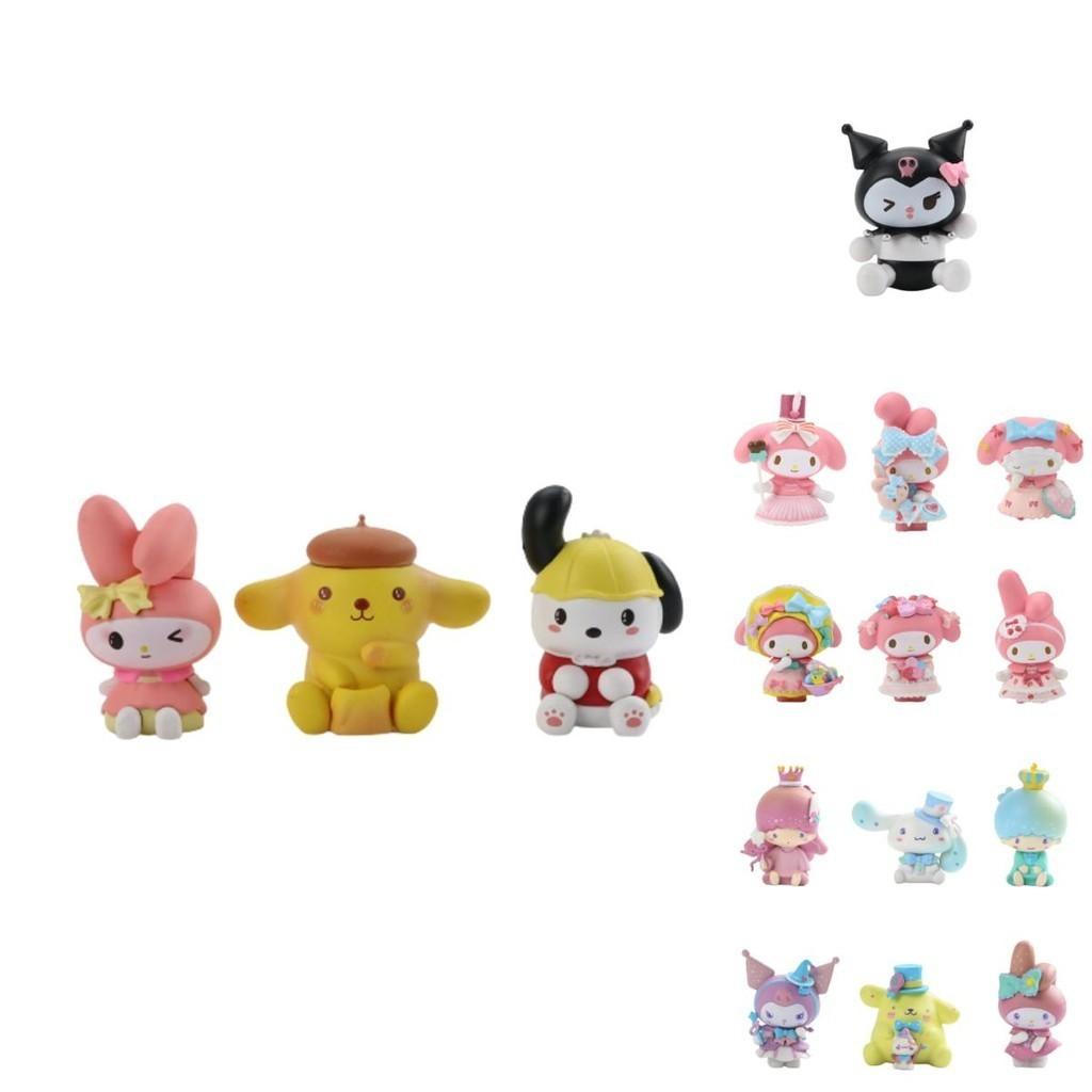 Cute Sanrio My Melody Figure Doll Toy Set For Home Decor And Cake Topping