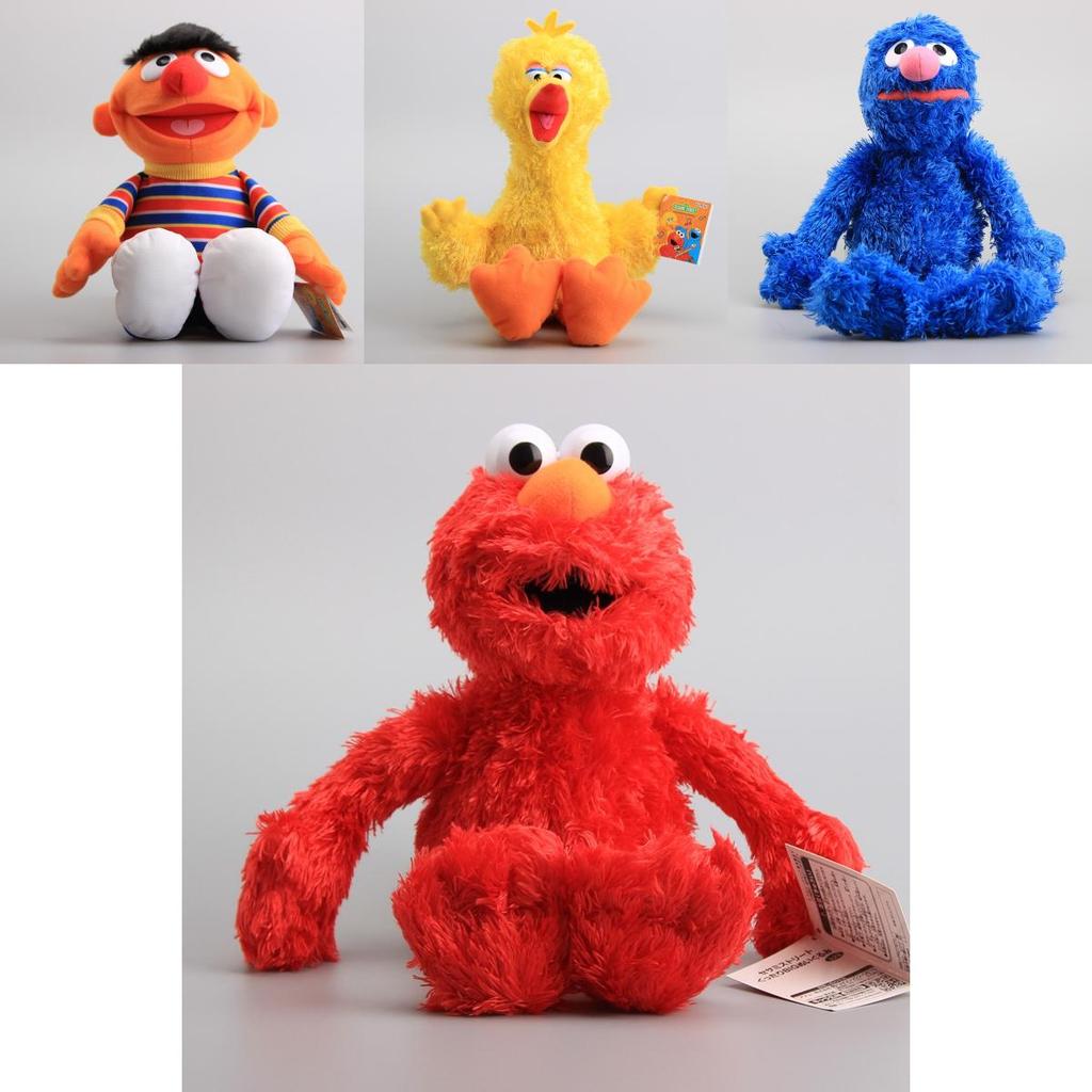Susam Sokağı Peluş Elmo Zoe Ernie Oscar Kurabiye Grover Kuş Etiketli Oyuncaklar Eğitici ve İlgi Çekici Set
