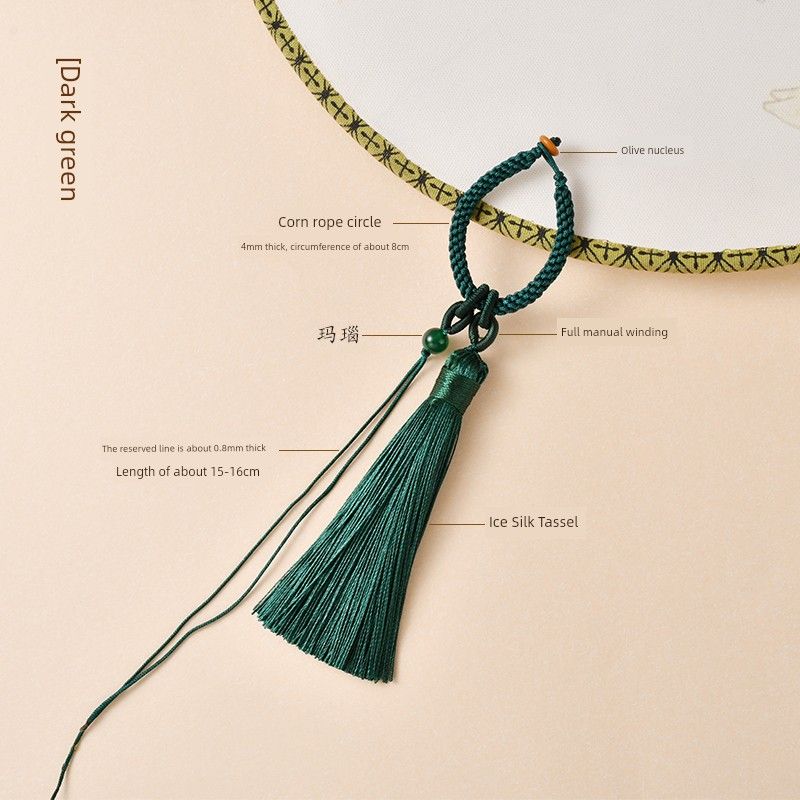 

Hand-Woven Corn Knot Hand Piece Rope Chinese Ancient Style Tassel Collectables Rope Car Key Lanyard Jewelry Lanyard Carrying Strap Artsy Dark green]