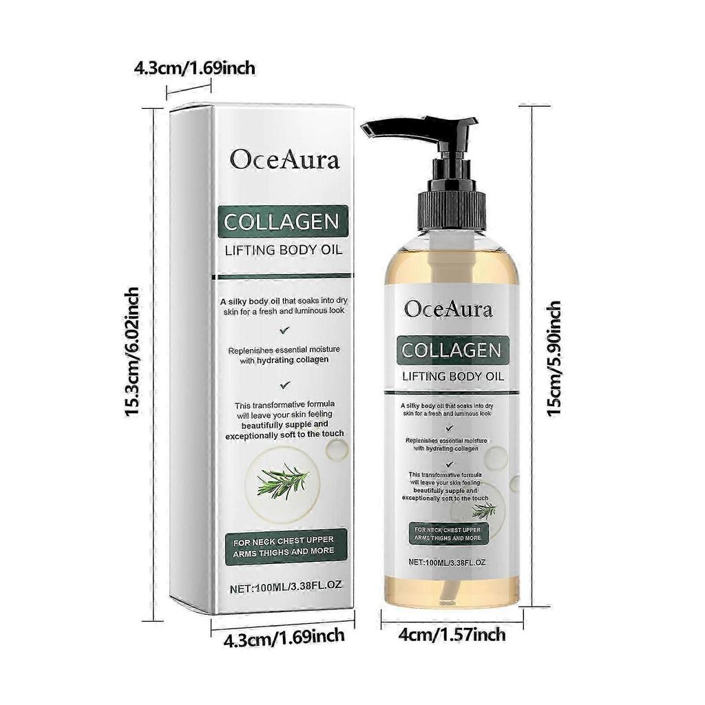 1-5x Collagen 100ml Lifting Body Oil Moisturizing Firming Massage Oil for Belly Arms Full Body