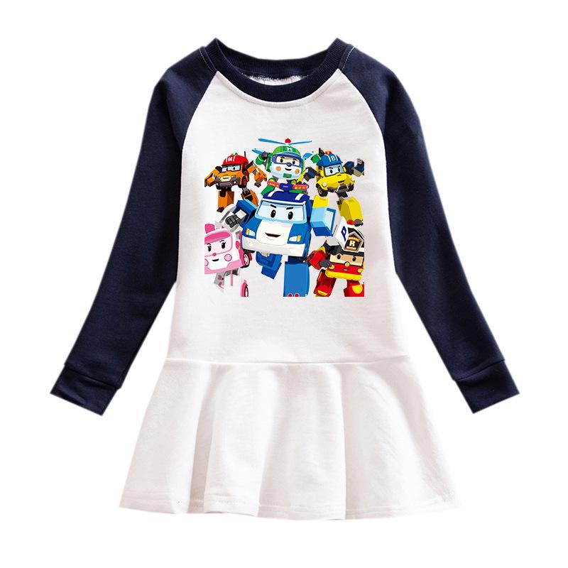 Korean Style Girls' Cartoon Mesh Dress - Long Sleeve Princess Outfit for Spring/Autumn 2025