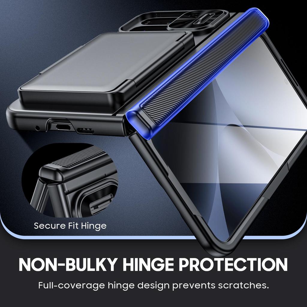Θήκη για Google Pixel 10 Pro Fold Phone με Θήκη Καρτών [Αποκλεισμός RFID] Κάλυμμα Κάμερας, Προστασία Άρθρωσης, Κρυφή Βάση Στήριξης, Προστατευτικό Οθόνης - Μαύρο