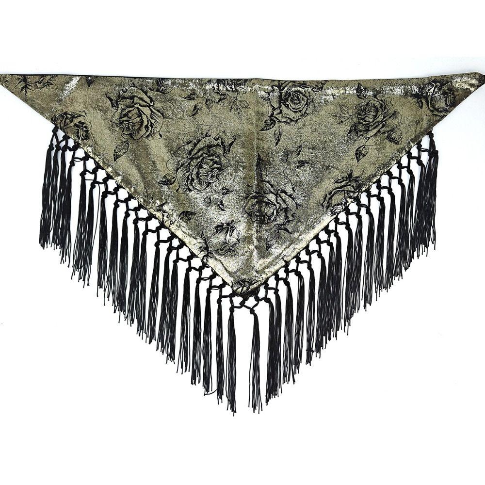 Chinese Style Triangular Waist Belt Printing Ethnic Style Trim Butt Curtain Irregular Hem Ruched Triangular Waistband Adult