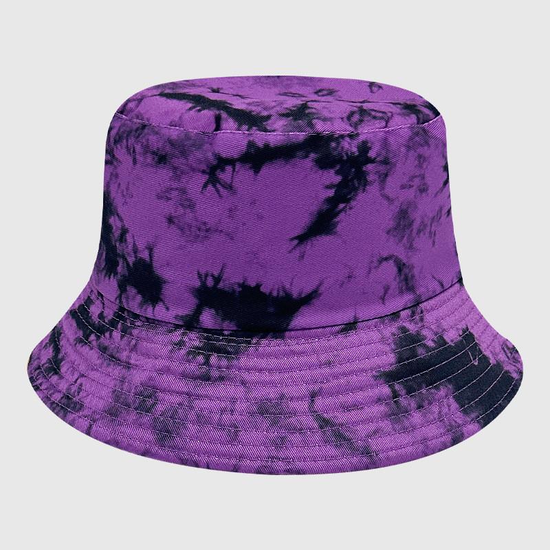 Neutral Summer Tie Dye Printed Fisherman Hat Outdoor Breathable Hat Sunshade