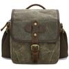 Waxed‑Canvas Shock‑Resistant Camera Messenger Bag, Water‑Resistant Crossbody Shoulder‑Bag With Adjustable Inner Dividers For DSLR Mirrorless Gear