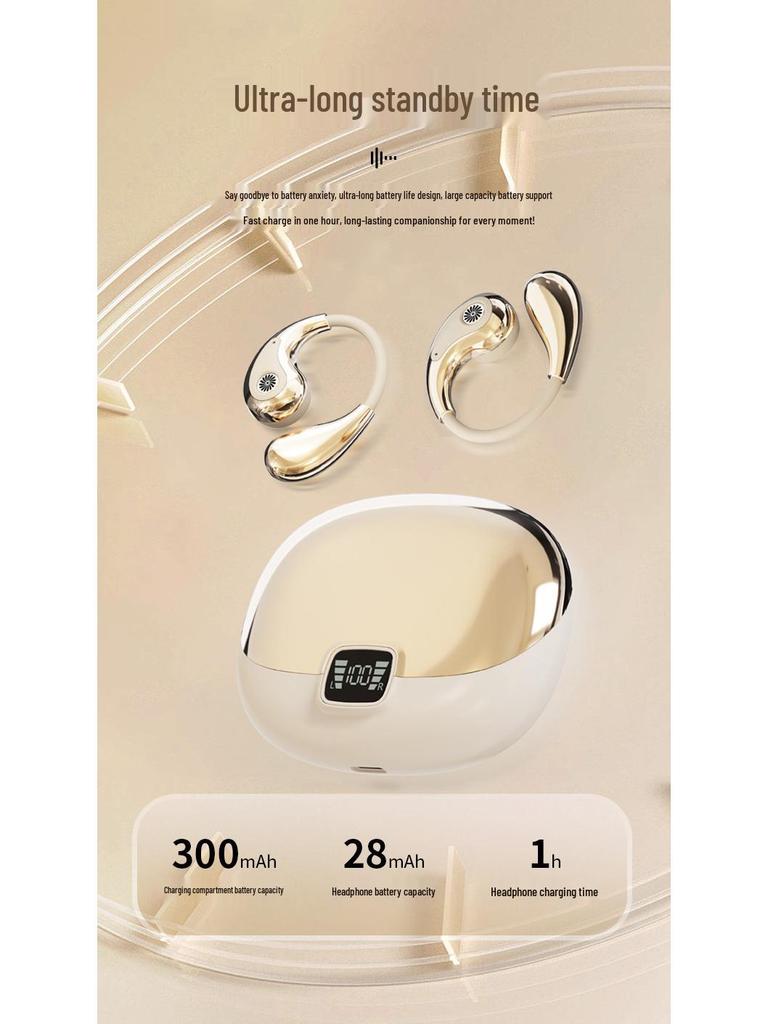 YX48 Wireless Bluetooth Ear-Hook Earbuds with HIFI Sound and ENC Noise Cancelling
