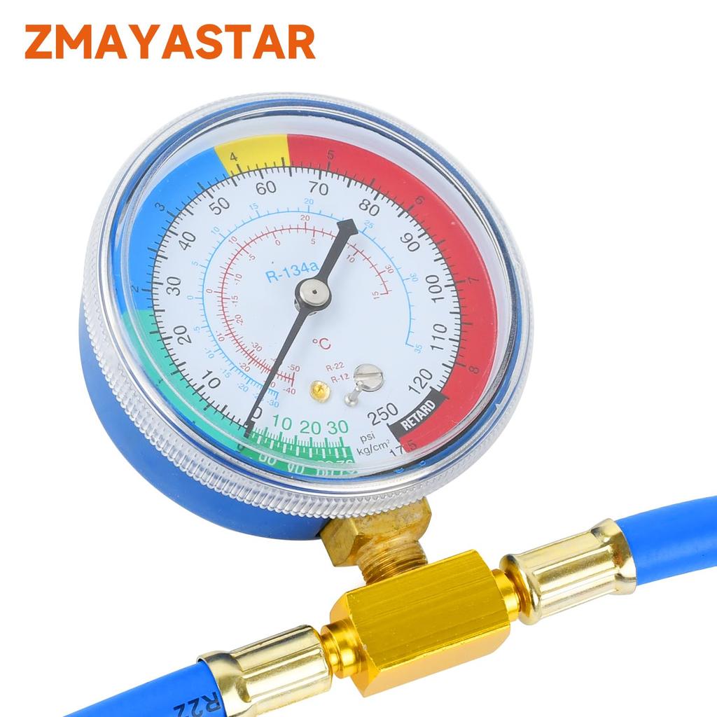 Zmayastar R134a Zm-240420-40 Air Conditioner Gas Charging Hose with Meter for Cars, Supplies,
