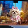 Cute Shih Tzu Dog Pendant for Car Mirrors. Perfect for Anniversaries, Valentine's Day, and Christmas.