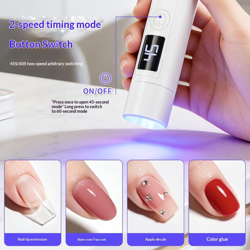 Rechargeable UV Nail Lamp Salon Grade Fast Curing Adjustable Stand LED Gel Dryer for Home DIY Use