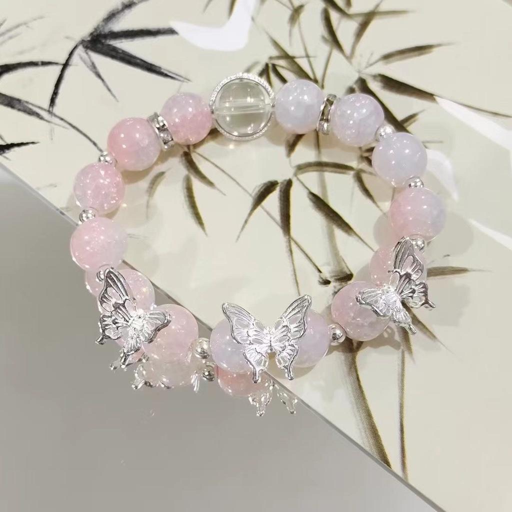 8 cold butterfly bracelets for women's niche design, sweet and versatile student bracelets.