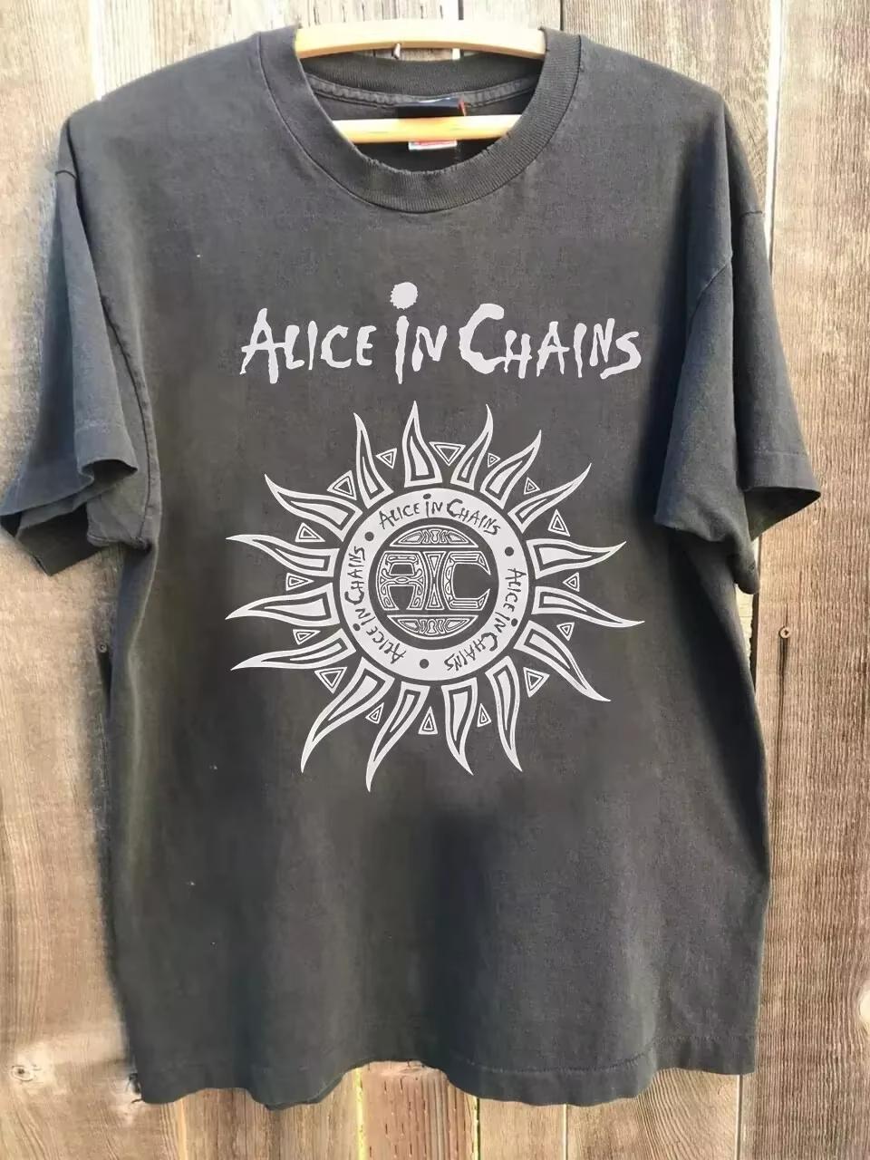 Alice in Chains Dirty Black Short Sleeve Charcoal Unisex TShirt Summer New Mens and Womens Retro Fashion Cotton Top M