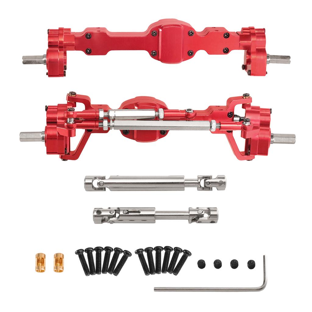 for JJRC 1/10 C8815 Willys MB Retro Jeep Upgrade Accessories Aluminum Alloy CNC Anodized Full Metal Front Rear Portal Axle Set